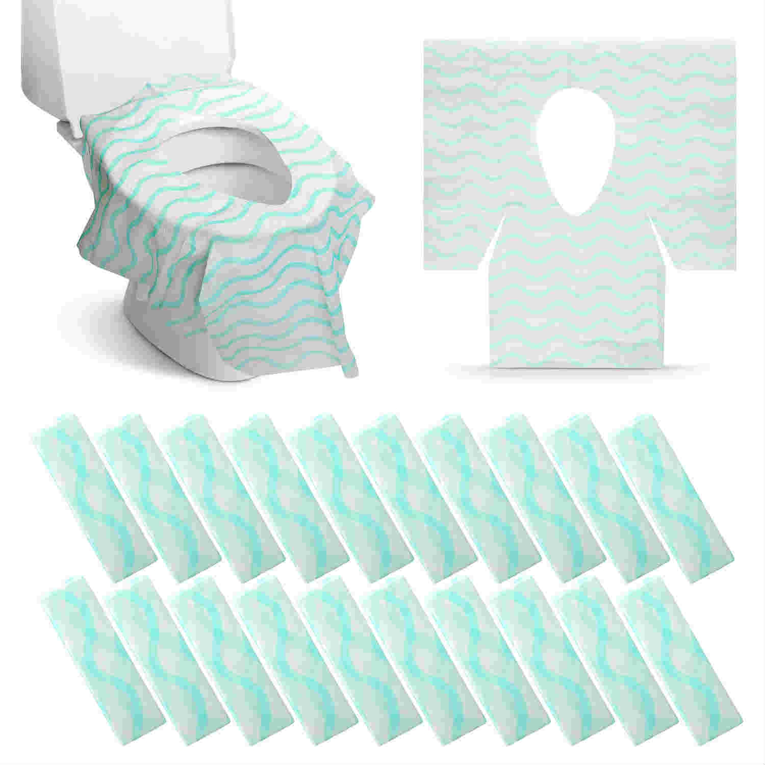 Disposable Toilet Seat Covers Extra Large 20 Packs Perfect for Adults and Kids Potty Training with Individually Wrapped Home Travel Use (New Wave)